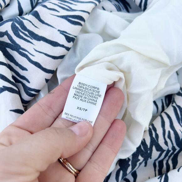 Cami NYC Lenzy Tiger Halter Midi Dress Silk Rosette Cheetah Leopard Slinky XS - Picture 9 of 9